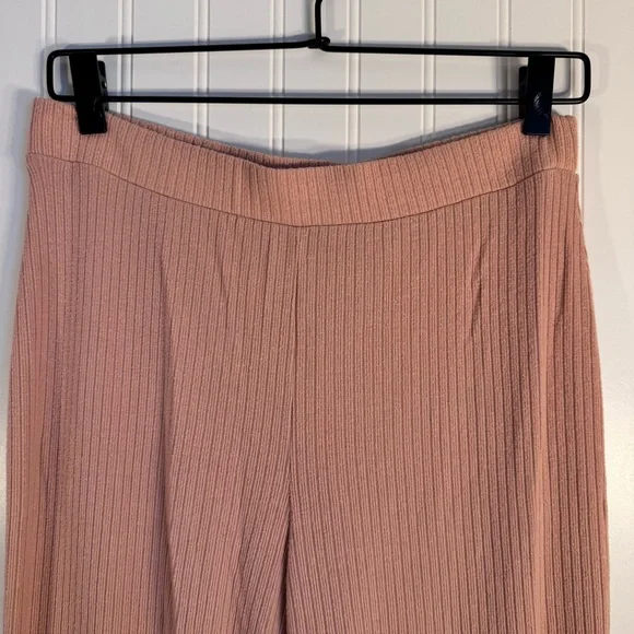 Old Navy High-Waisted Rib-Knit Split Flare Pink Lounge Pants Medium 31” Inseam - Picture 4 of 11